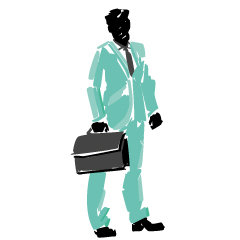 Experienced businessman with bag.